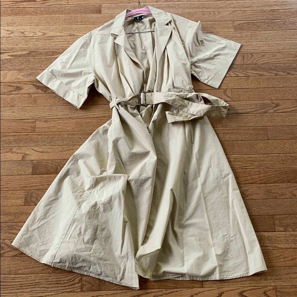 Tan dress with belt